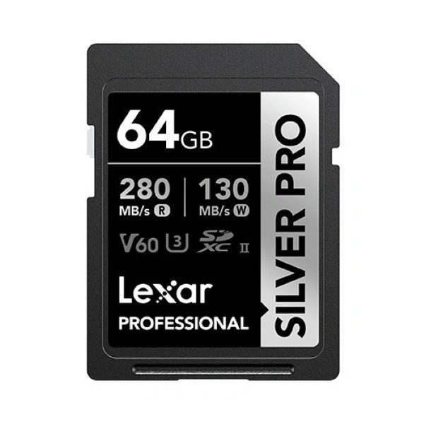 LEXAR Silver PRO SDXC UHS-II V60 / U3 / Class 10 Speed up to W 160MB/s R 280MB/s