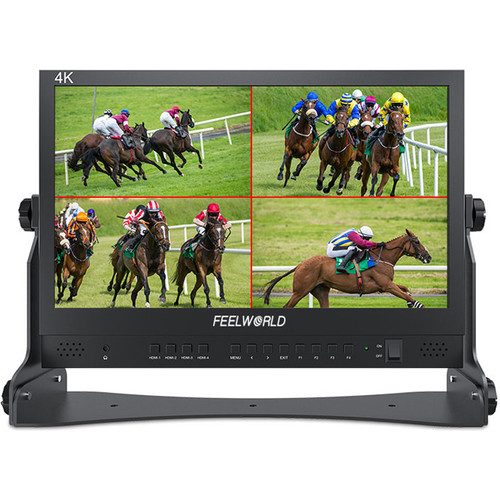 FeelWorld ATEM 156 4K 15.6" Quad-Split Monitor with 4 x HDMI I/O for Switchers