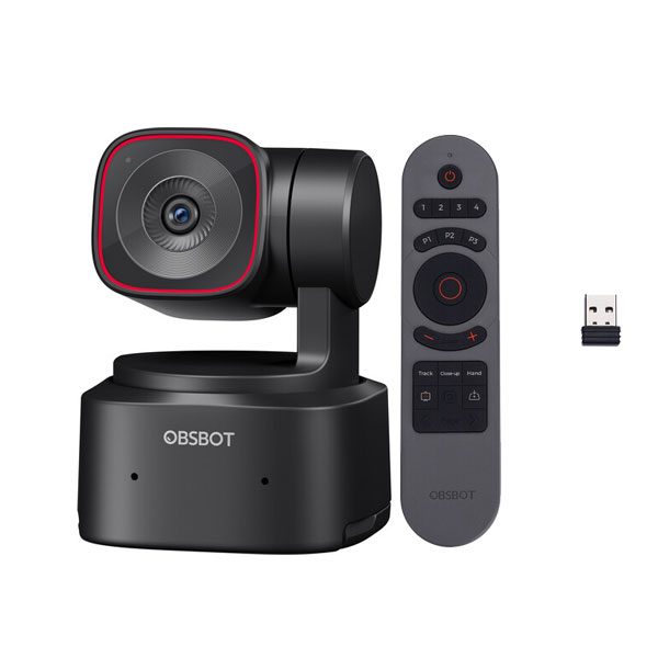 OBSBOT Tiny 2 Lite AI-Powered 4K PTZ Webcam Kit with Smart Remote Controller